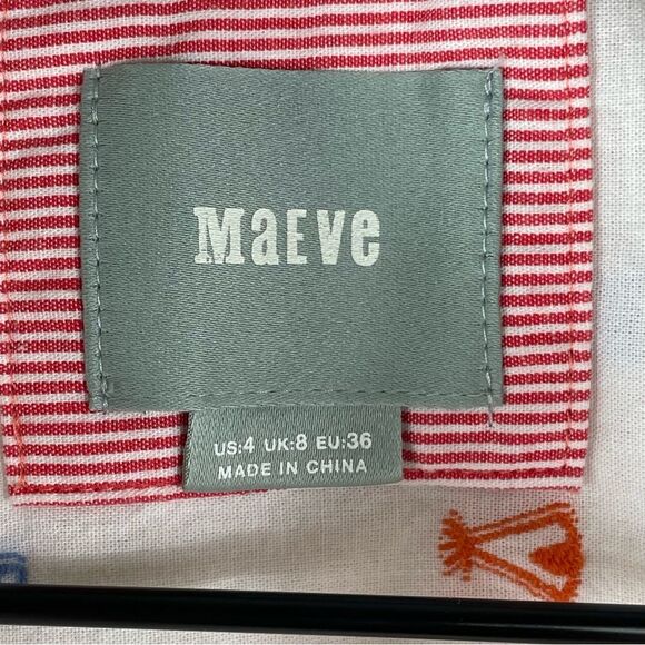 Maeve Anthropologie Blouse Miette Teepee Size 4 - Picture 6 of 10